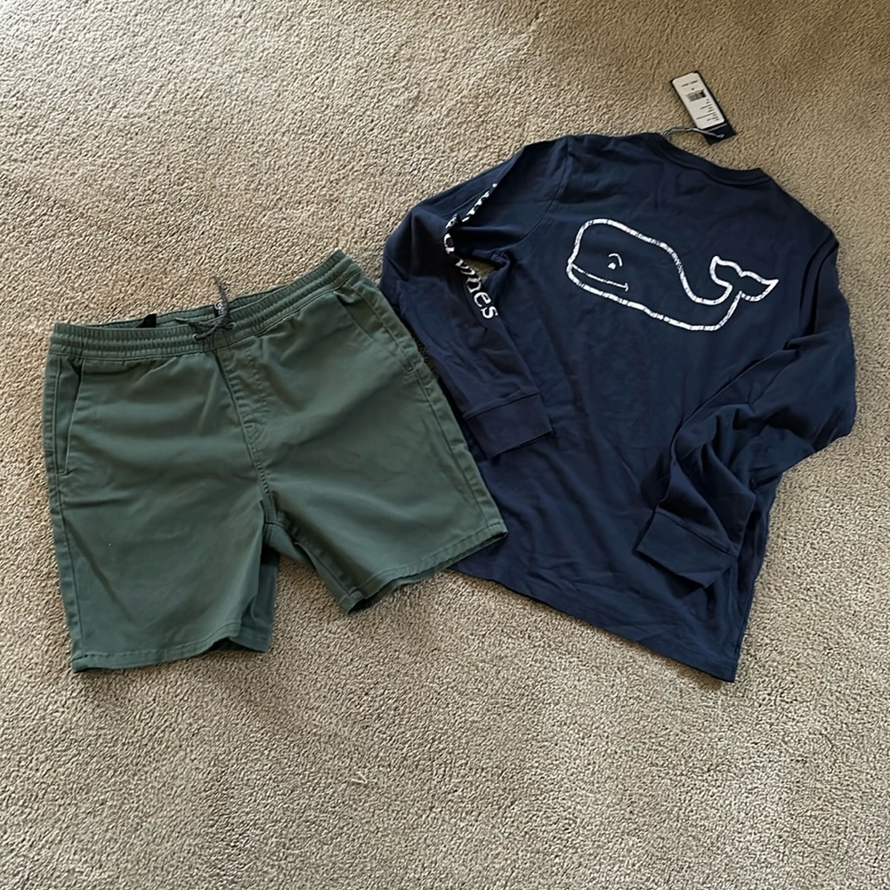 NWT Vineyard Vines LS shirt + Volcom chinos BOYS size M - 12